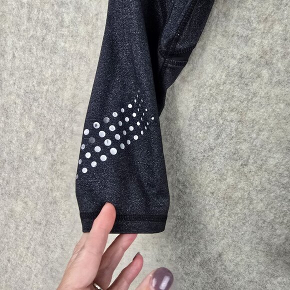 Womens Gray Capri Leggings With Reflective Dots - Picture 4 of 9